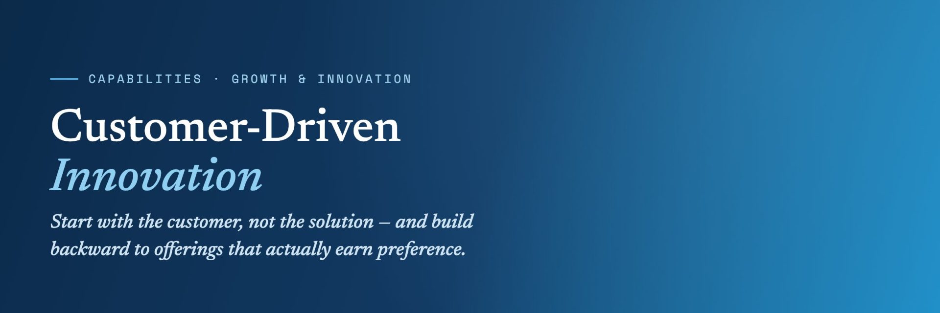 Customer-Driven Innovation Header – Wide