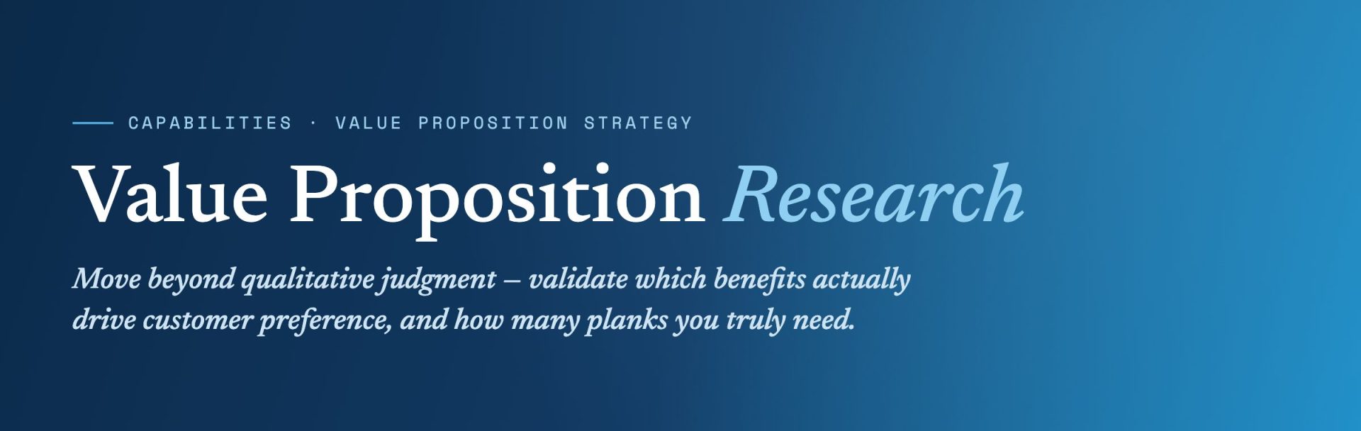 Value Proposition Research Header – Wide